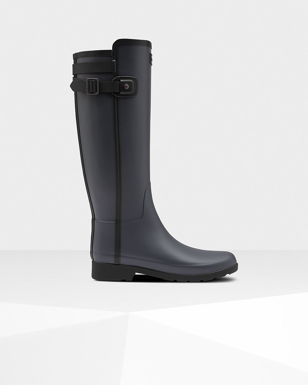 Botas de Lluvia Altas Hunter Mujer - Refined Slim Fit Contrast - Negros - MFPHOQK-07